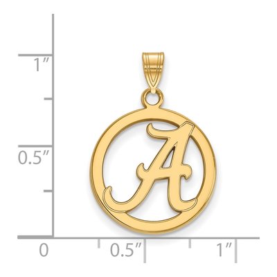 University of Alabama Gold-Plated Sterling Silver Medium Letter A Pendant – view 2