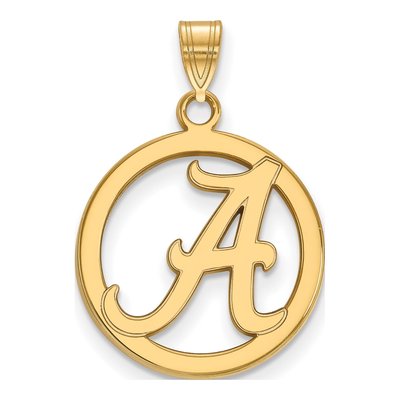University of Alabama Gold-Plated Sterling Silver Medium Letter A Pendant