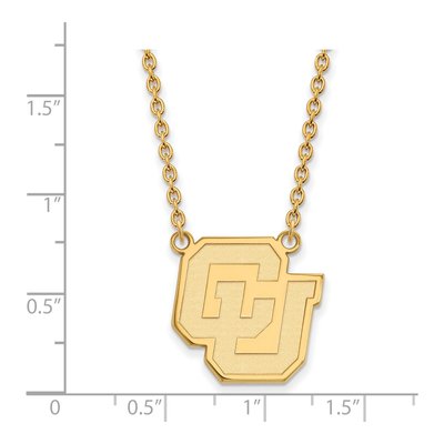 University of Colorado Gold-Plated Sterling Silver C-U Large Necklace – view 2