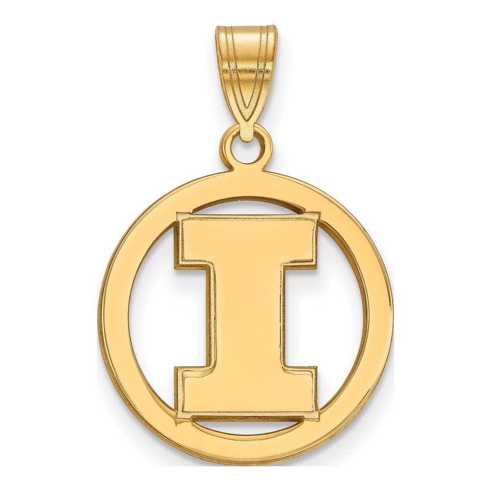 University of Illinois Gold-Plated Sterling Silver Medium Letter I Pendant