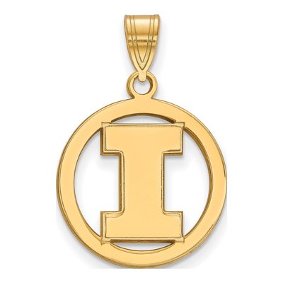University of Illinois Gold-Plated Sterling Silver Medium Letter I Pendant