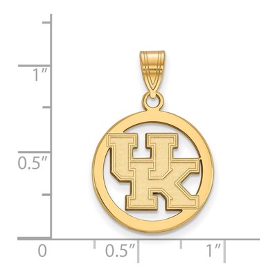 University of Kentucky Gold-Plated Sterling Silver Medium U-K Small Circle Pendant – view 2