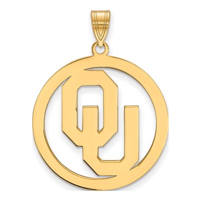 University of Oklahoma Gold-Plated Sterling Silver Extra Large XL O-U Pendant