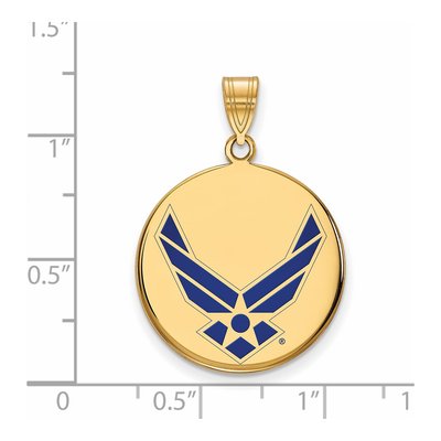 United States Air Force Academy Gold-Plated Sterling Silver U.s Air Enameled Disc Pendant – view 2