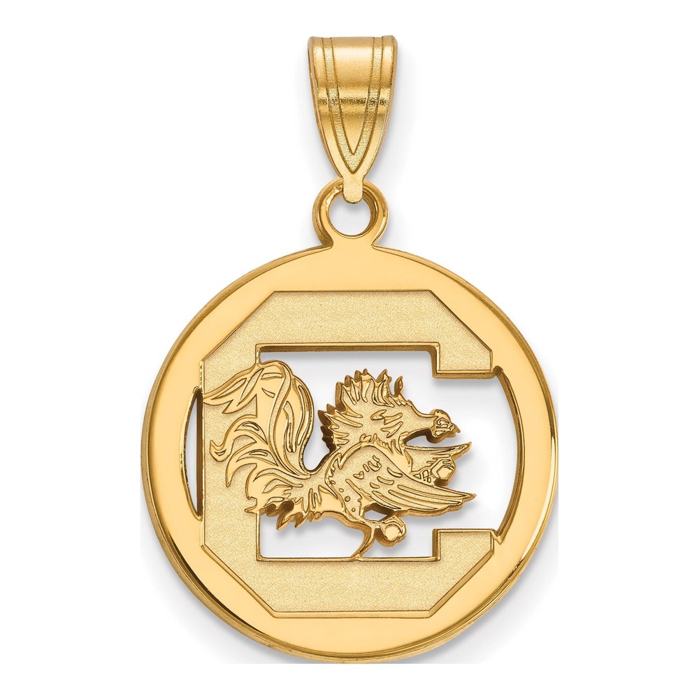 University of South Carolina Gold-Plated Sterling Silver Medium Circle Pendant