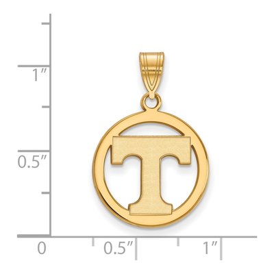 University of Tennessee Gold-Plated Sterling Silver Medium Letter T Pendant – view 2