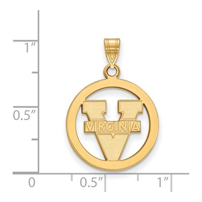 University of Virginia Gold-Plated Sterling Silver Medium Small Circle Pendant – view 2