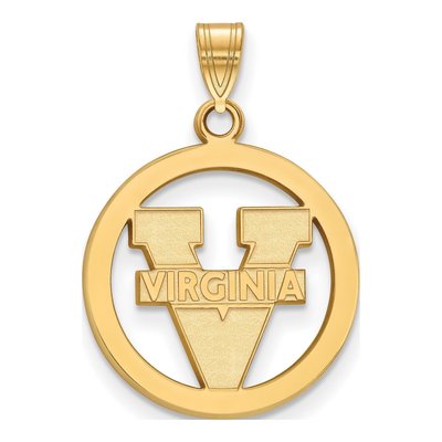 University of Virginia Gold-Plated Sterling Silver Medium Small Circle Pendant