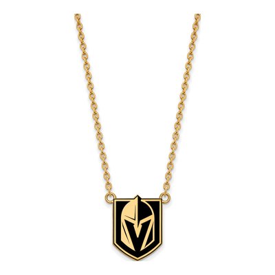 Vegas Golden Knights Gold-Plated Sterling Silver GP Large Epoxy Pendant
