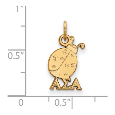 Alpha Sigma Alpha Gold-Plated Sterling Silver Extra Small Pendant – view 2