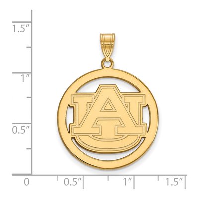 Auburn University Gold-Plated Sterling Silver Extra Large XL Circle Pendant – view 2