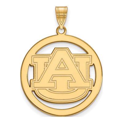 Auburn University Gold-Plated Sterling Silver Extra Large XL Circle Pendant