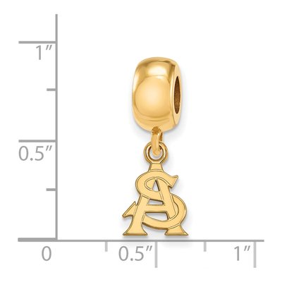 Arizona State University Gold-Plated Sterling Silver A-S Extra Small Dangle Bead – view 3