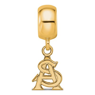 Arizona State University Gold-Plated Sterling Silver A-S Extra Small Dangle Bead – view 4