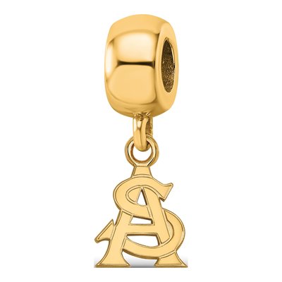 Arizona State University Gold-Plated Sterling Silver A-S Extra Small Dangle Bead