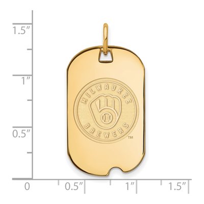 Milwaukee Brewers Gold-Plated Sterling Silver Dog Tag Pendant – view 2