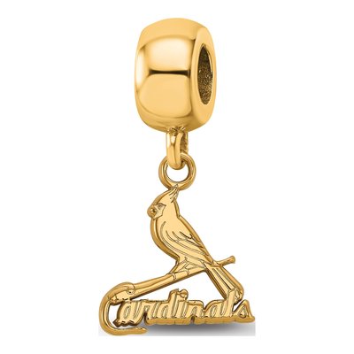 St. Louis Cardinals Gold-Plated Sterling Silver Small Bird Dangle Bead
