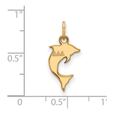 Delta Delta Delta Gold-Plated Sterling Silver Extra Small Tri Sorority Pendant – view 2