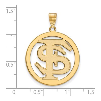 Florida State University Gold-Plated Sterling Silver Extra Large Circle Pendant – view 2