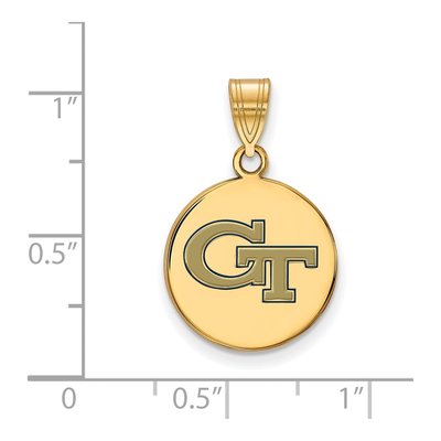 Georgia Tech G-T Enameled Disc Pendant – view 2