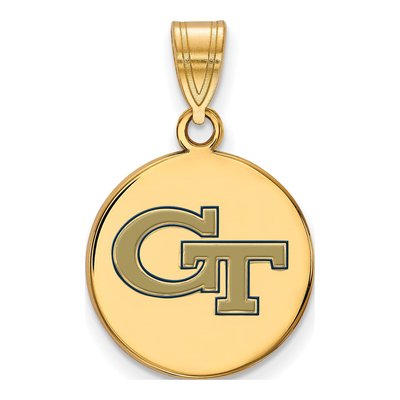 Georgia Tech G-T Enameled Disc Pendant