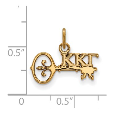 Kappa Kappa Gamma Gold-Plated Sterling Silver Extra Small Pendant – view 2