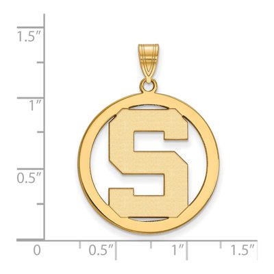 Michigan State University Gold-Plated Sterling Silver Large Spartans Letter S Pendant – view 2