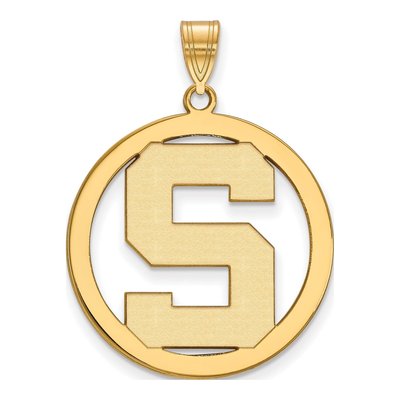 Michigan State University Gold-Plated Sterling Silver Large Spartans Letter S Pendant