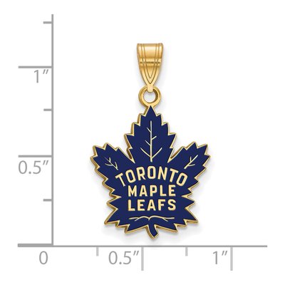 Toronto Maple Leafs Gold-Plated Sterling Silver Large Enameled Pendant – view 2