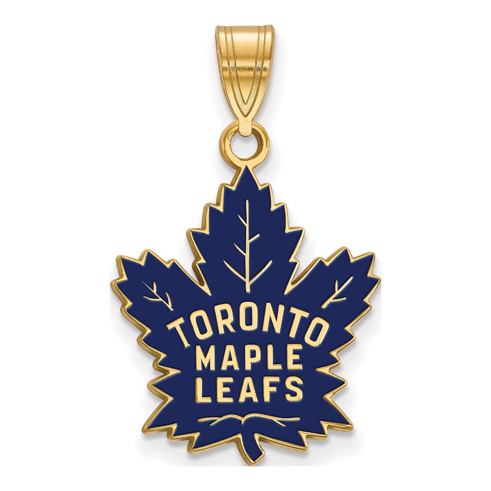 Toronto Maple Leafs Gold-Plated Sterling Silver Large Enameled Pendant