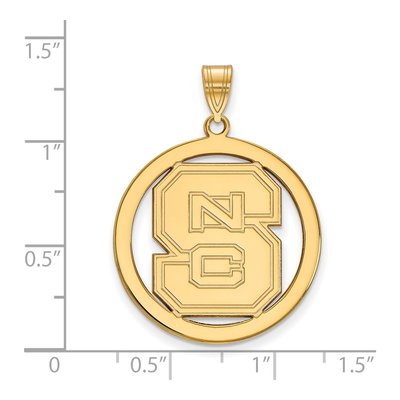 North Carolina State University Gold-Plated Sterling Silver Large NC Wolfpack Pendant – view 2