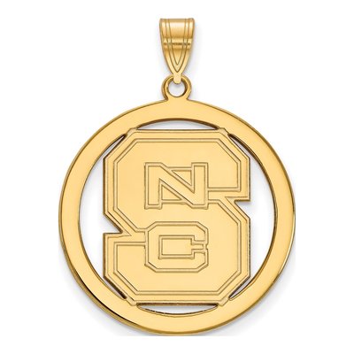 North Carolina State University Gold-Plated Sterling Silver Large NC Wolfpack Pendant
