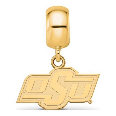 Oklahoma State University Gold-Plated Sterling Silver Extra Small O-S-U Dangle Bead – view 2