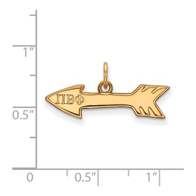Pi Beta Phi Gold-Plated Sterling Silver Extra Small Sorority Pendant – view 2