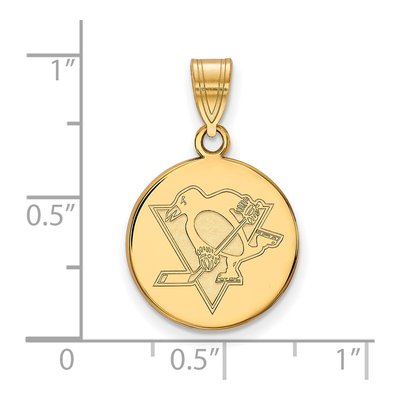Pittsburgh Penguins Gold-Plated Sterling Silver Medium Disc Pendant – view 2