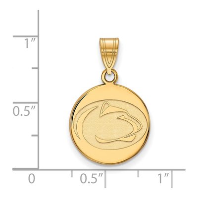 Pennsylvania State University Gold-Plated Sterling Silver Medium Penn Lion Disc Pendant – view 2