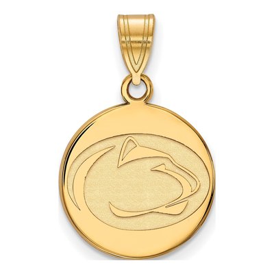 Pennsylvania State University Gold-Plated Sterling Silver Medium Penn Lion Disc Pendant