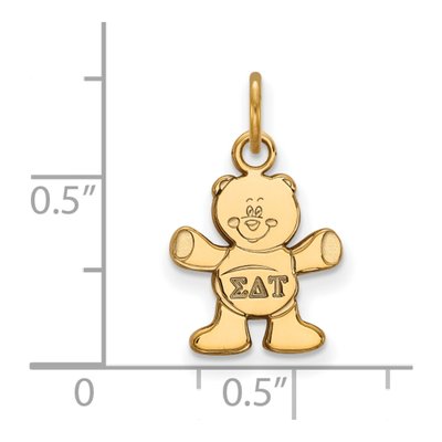 Sigma Delta Tau Gold-Plated Sterling Silver Extra Small Sorority Pendant – view 2