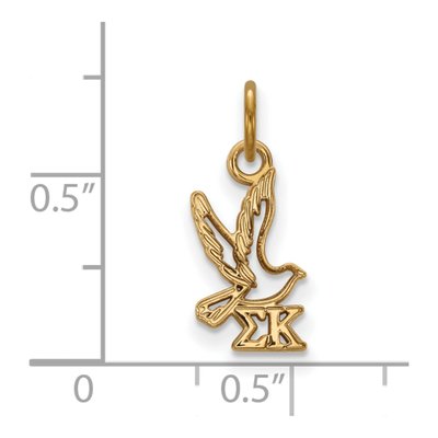 Sigma Kappa Gold-Plated Sterling Silver Extra Small Pendant – view 2
