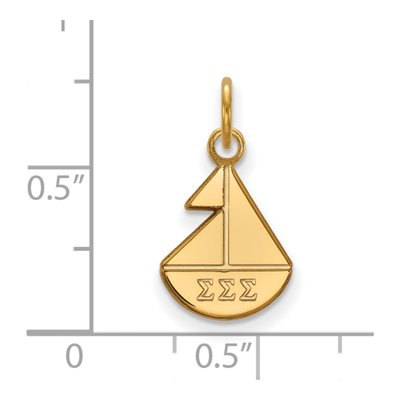 Sigma Sigma Sigma Gold-Plated Sterling Silver Extra Small Pendant – view 2