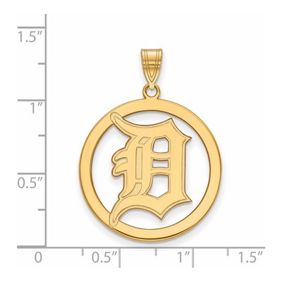 Detroit Tigers Gold-Plated Sterling Silver Large Circle Pendant – view 2