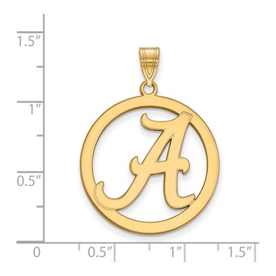 University of Alabama Gold-Plated Sterling Silver Extra Large Letter A Pendant – view 2
