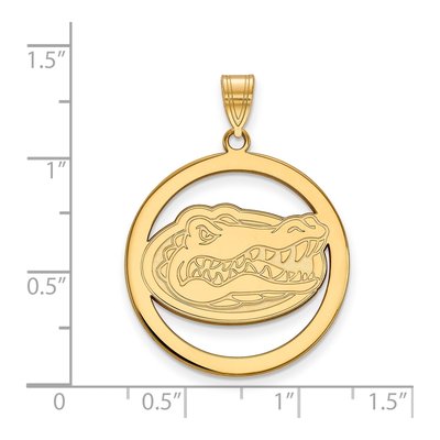 University of Florida Gold-Plated Sterling Silver Gator Extra Large Pendant – view 2
