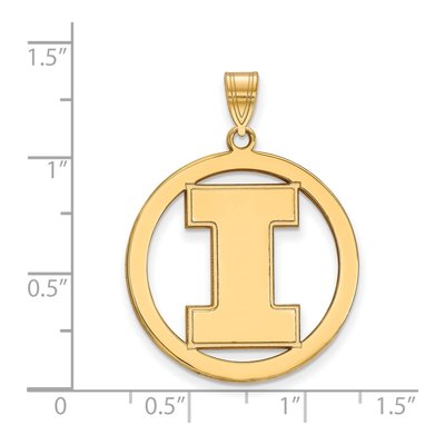 University of Illinois Gold-Plated Sterling Silver Extra Large Letter I Pendant – view 2