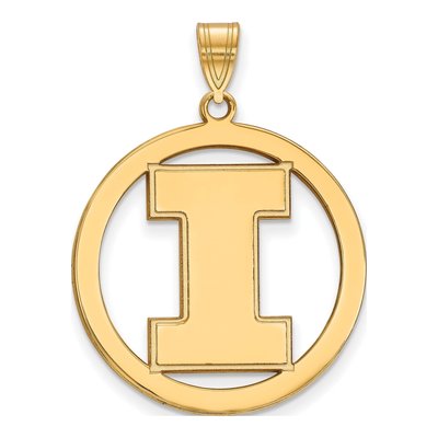 University of Illinois Gold-Plated Sterling Silver Extra Large Letter I Pendant
