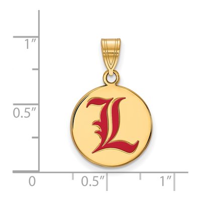 University of Louisville Gold-Plated Sterling Silver Medium Enamel Letter L Pendant – view 2