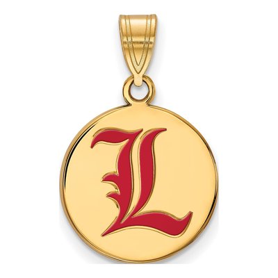 University of Louisville Gold-Plated Sterling Silver Medium Enamel Letter L Pendant