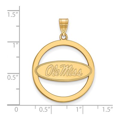 University of Mississippi Gold-Plated Sterling Silver Ole Miss Extra Large Circle Pendant – view 2
