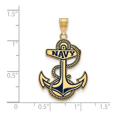 United States Naval Academy Gold-Plated Sterling Silver Extra Large US Anchor Pendant – view 2