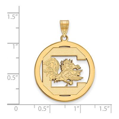 University of South Carolina Gold-Plated Sterling Silver Extra Large Of Circle Pendant – view 2